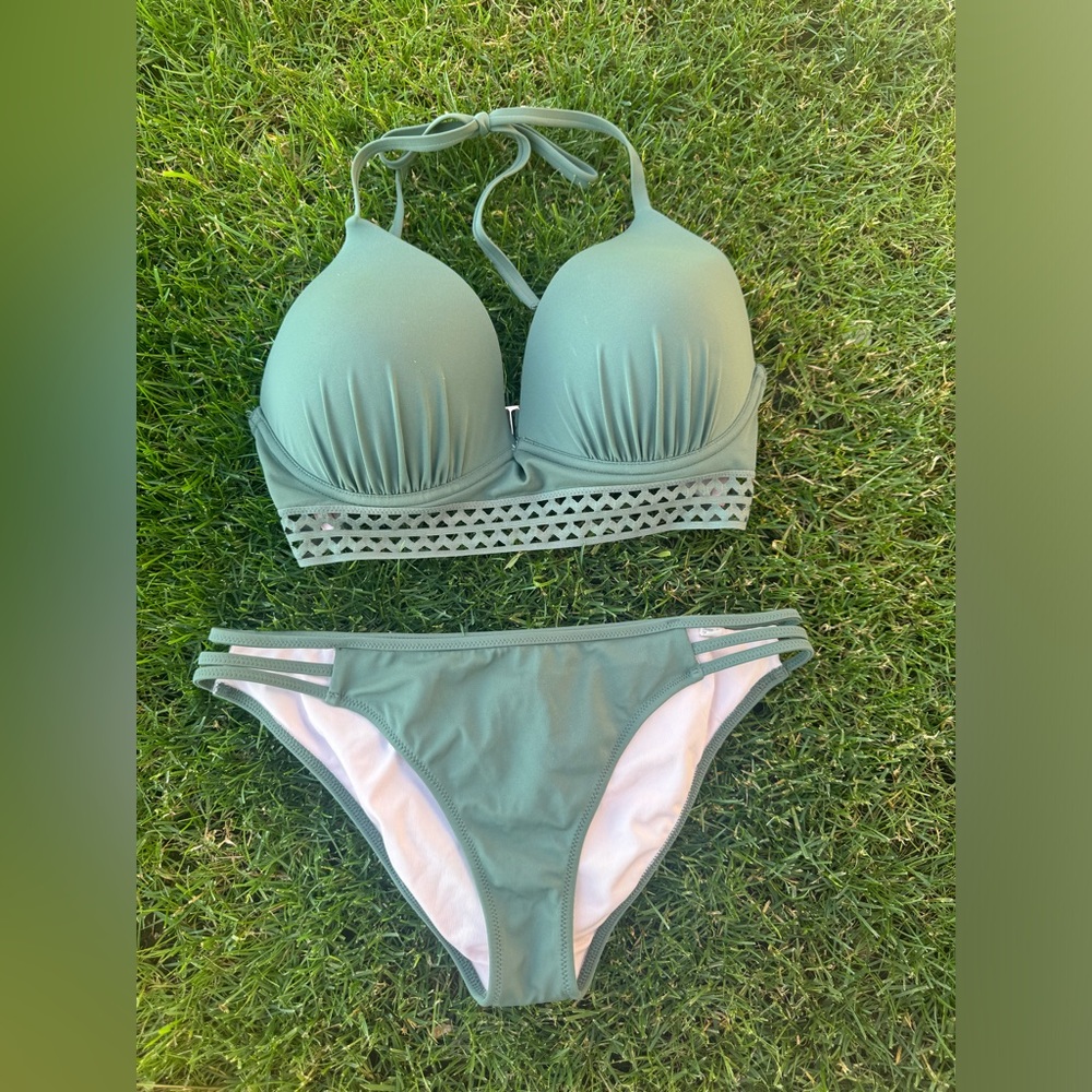 Shade & Shore Green Bikini with Underwire Support